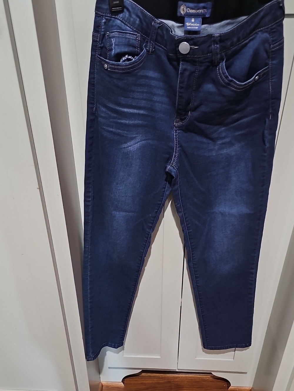 Democracy Navy Slim Fit Jeans with Subtle Fading